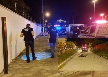 Homem é baleado, cai de moto e morre em calçada de residência, em Rio Quartel