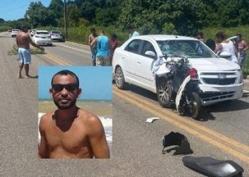 Batida violenta entre carro e moto deixa um morto na estrada do Pontal