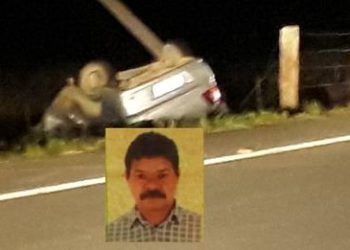 Motorista perde controle da direção, bate carro em poste e morre, na estrada do Pontal