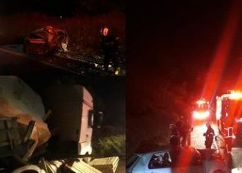 Colisão entre carro e carreta deixa um morto na BR-101, em Sooretama