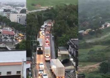 Com BR-101 interditada, rota alternativa pela ES-248, região da Lagoa, também tem problemas