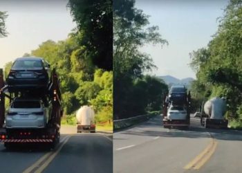 Após invadir contramão várias vezes, motorista de carreta-cegonha é detido pela PRF em Linhares