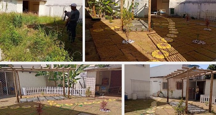 Internos realizam reforma e constroem jardim em entidade de Linhares
