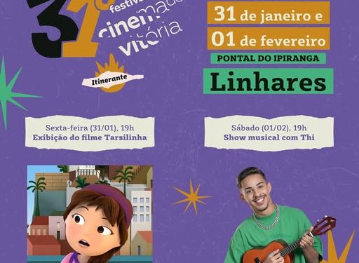 Festival de Cinema de Vitória Itinerante chega ao Pontal do Ipiranga nesta sexta (31) e sábado (1º)