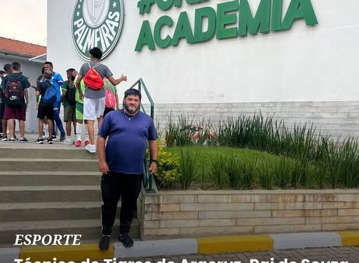 Rai de Souza, técnico do Tigres, de Aracruz, visita centros de treinamento em SP para aprimorar formação como treinador