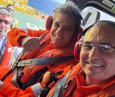 Marcus Batista e Rogério Salume visitam plataforma Maria Quitéria a convite do governador Ricardo Ferraço