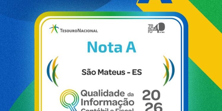 São Mateus conquista Nota A do Tesouro Nacional em avaliação sobre qualidade das informações fiscais e contábeis