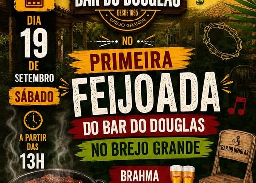 Feijoada e samba ao vivo agitam Bar do Douglas, em Brejo Grande, neste sábado (19)